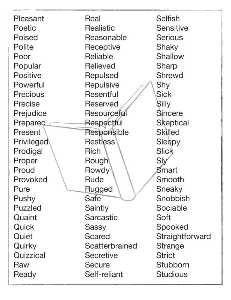 500 Character Traits List Free Printable PDF Reference Support Tool