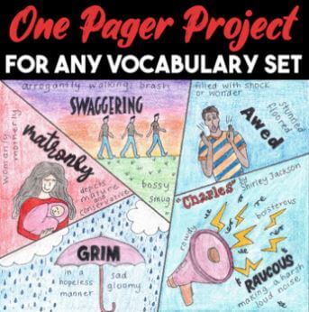 one pager project for any vocabulary set