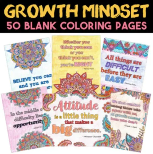 growth mindset coloring pages