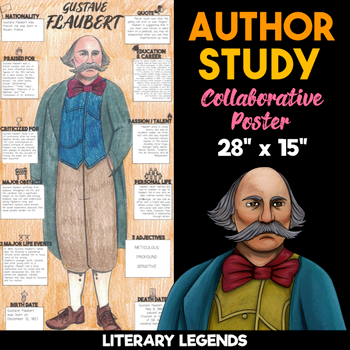 gustave flaubert author study collaborative poster literary legends