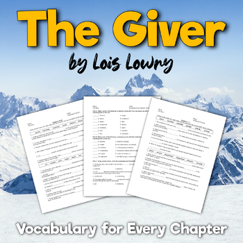 the giver vocabulary for every chapter