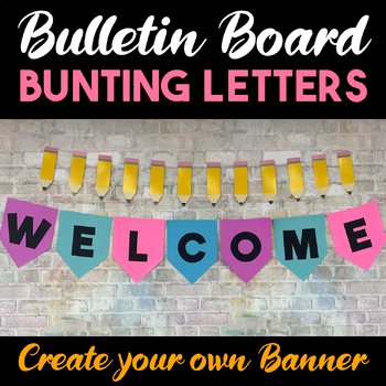 Printable Bulletin Board Letters A-Z | Pennant Banner Bunting