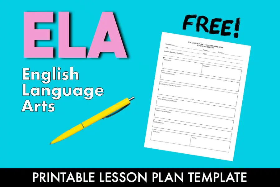 free ela lesson plan template