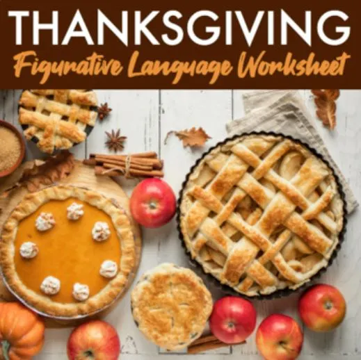 thanksgiving figurative language worksheet