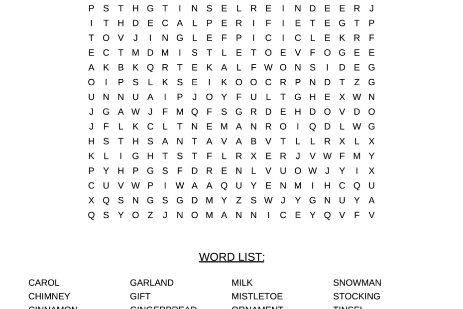 christmas word search