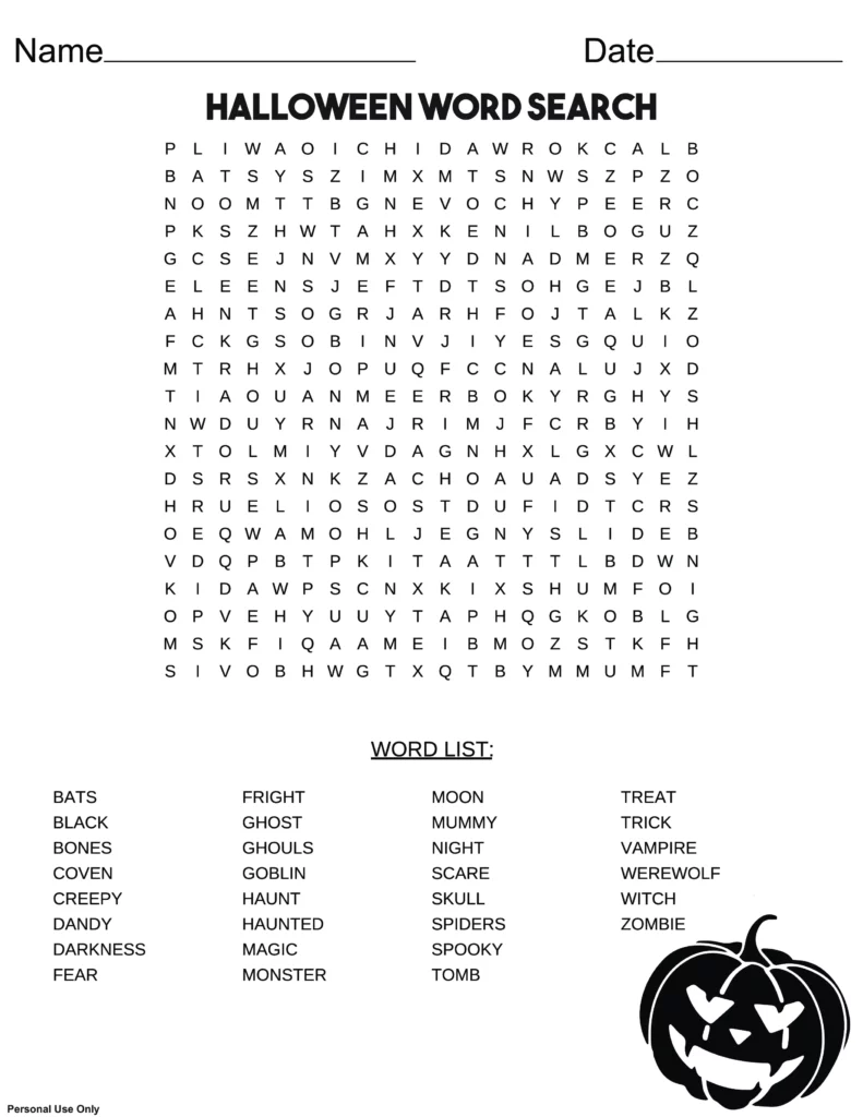 halloween word search