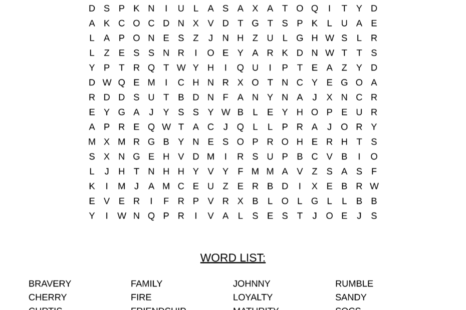the outsiders word search printable