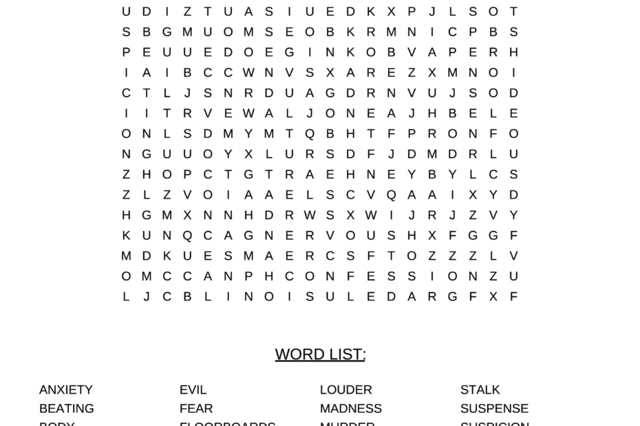 the tell tale heart word search